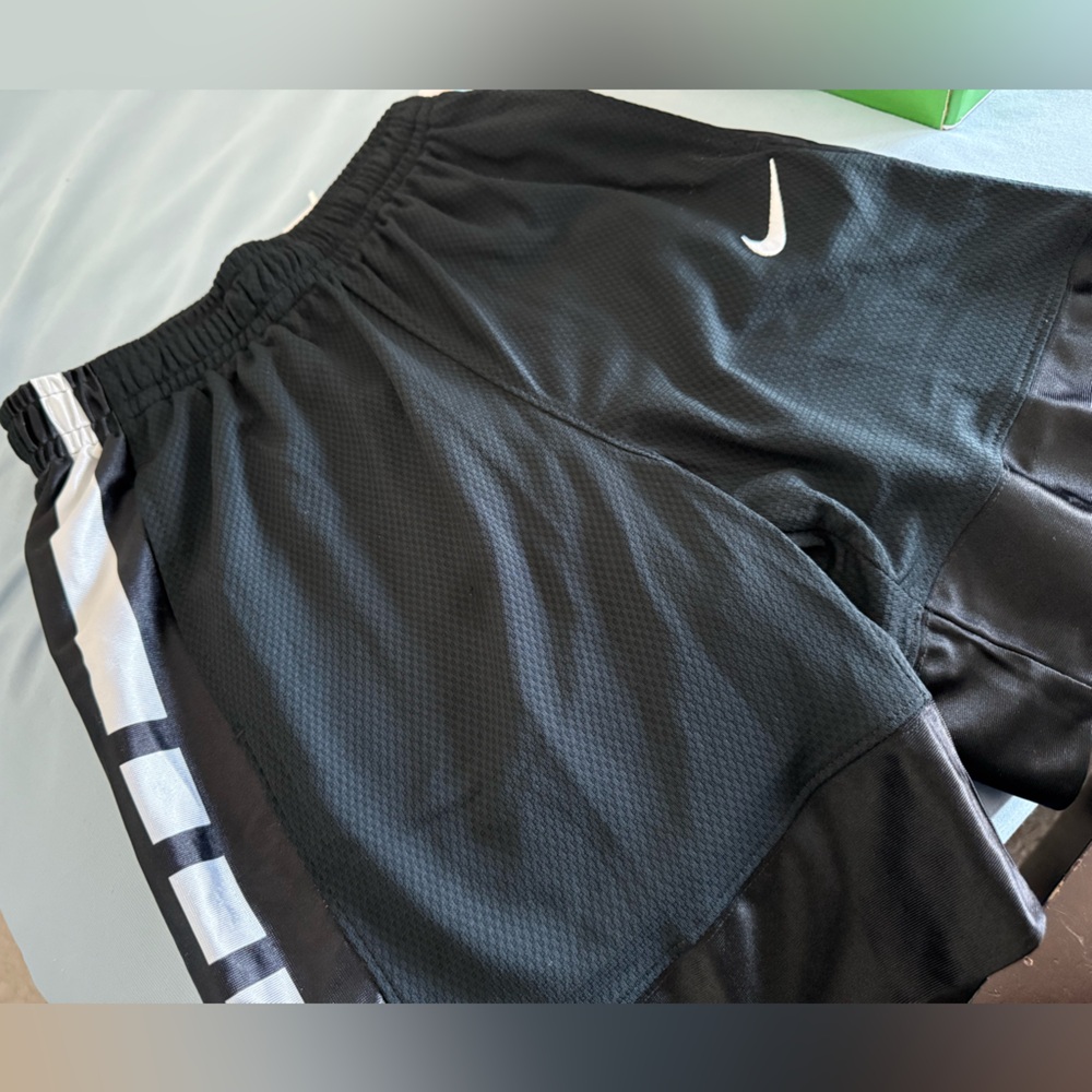 Nike Kids Black Shorts with White Stripe